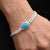 Silver bracelet with fashionable blue gemstones, designed for boys.