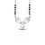 Beautifully designed silver mangalsutra with three white stones and black beads.