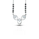 Beautifully designed silver mangalsutra with three white stones and black beads.